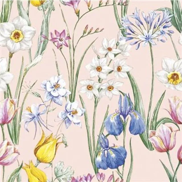 Spring Flowers Paper Lunch Napkins