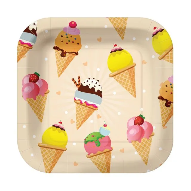 Ice Cream Square Paper Plate