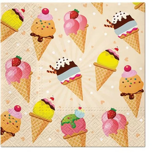 Ice Cream Lunch Paper Napkins