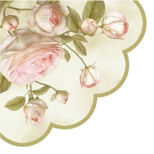 Lucy Roses Round Paper Napkins