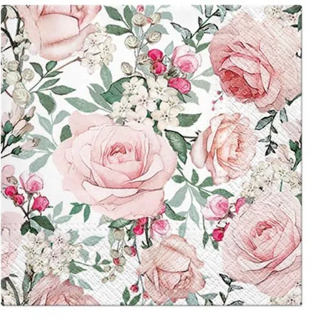 Wedding Roses Lunch Paper Napkins