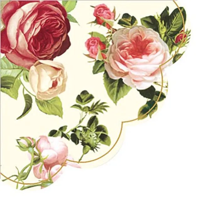 4-color Roses Round Paper Napkins