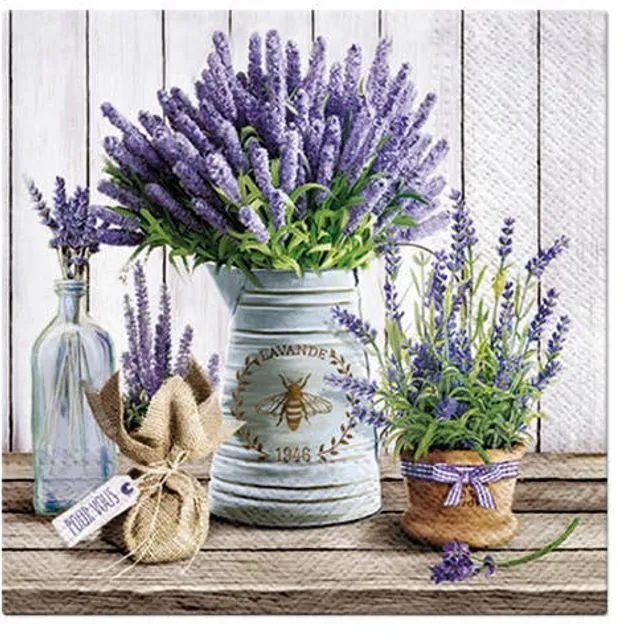 Lavender in Bucket Paper Napkins - Lunch