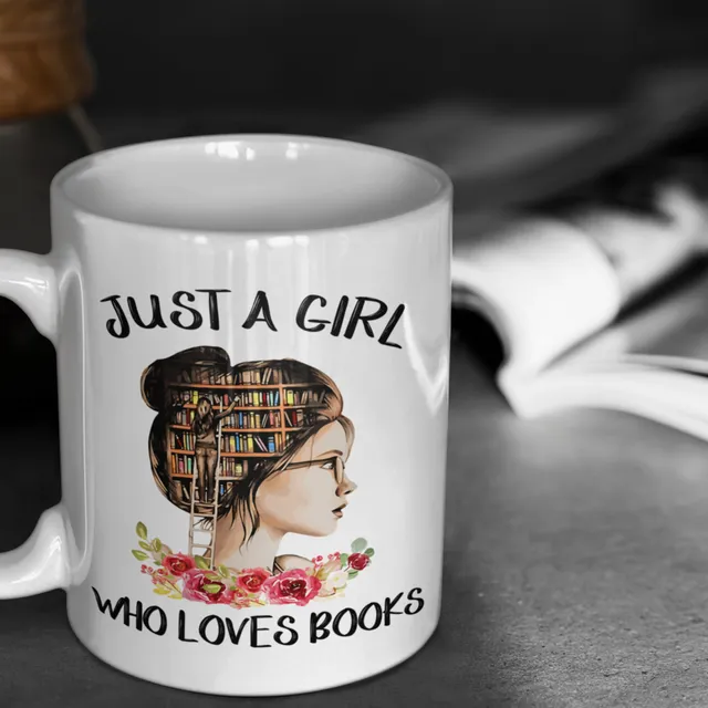Just A Girl Whole Loves Books Mug and Coaster Set