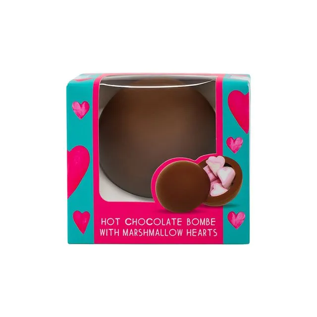 Hot Chocolate Bombe with Heart Marshmallows, case of 12