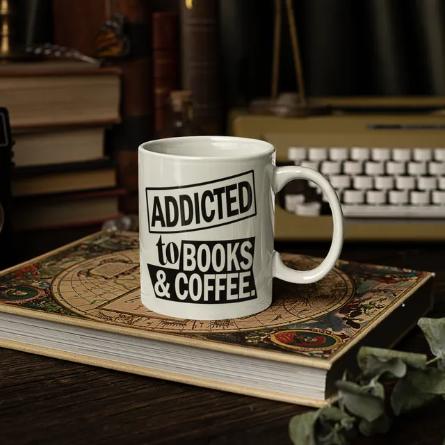 Addicted To Books and Coffee Mug and Coaster Set