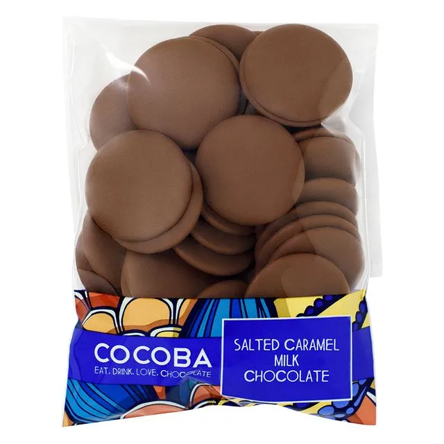 Salted Caramel Milk Chocolate Buttons Bag, case of 8