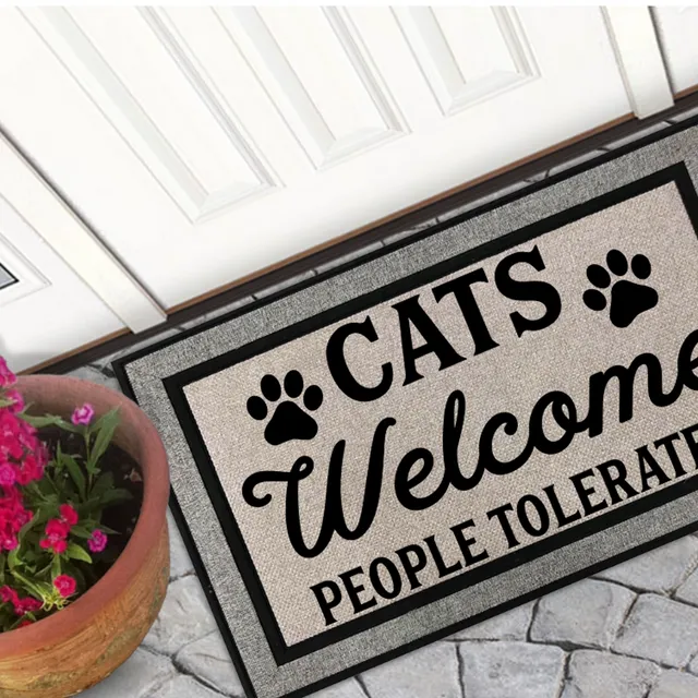 Cats Welcome People Tolerated Door Mat