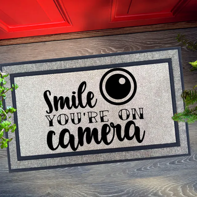 Smile You're On Camera Door Mat