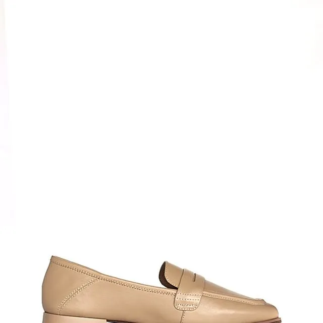 MADISON - Beige Leather Loafers