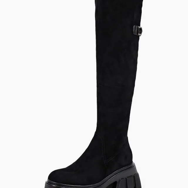 BETSY - BLACK knee-high boots