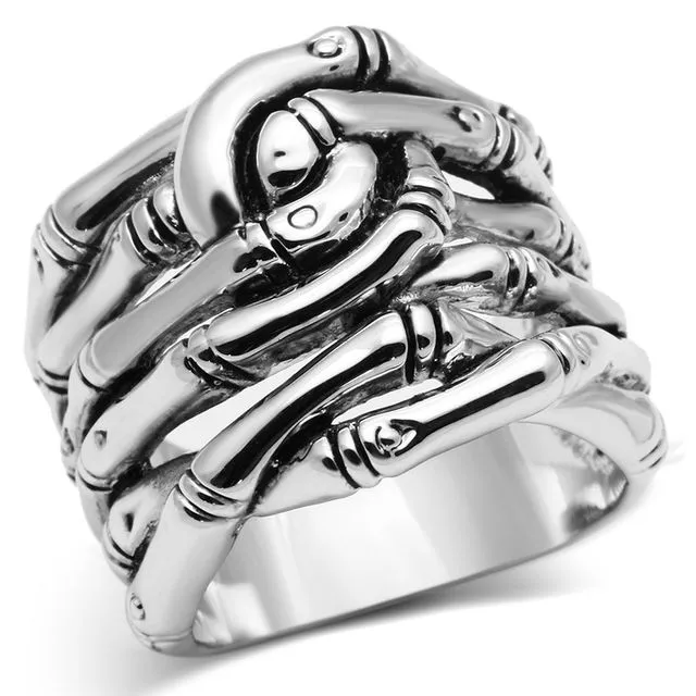 3W253 - Rhodium Brass Ring with No Stone