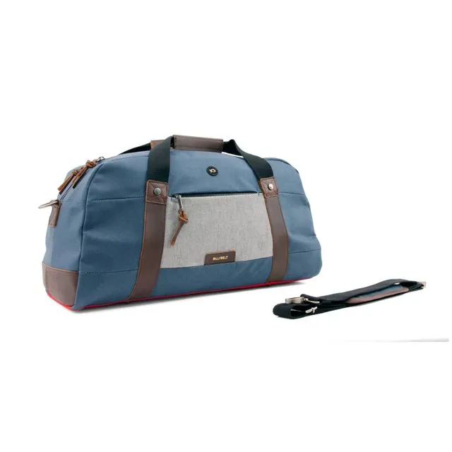 Weekend bag Weekender - Navy blue and mottled grey