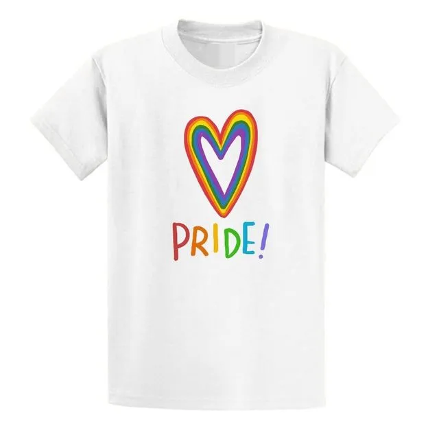 Second Ave Adult Unisex Pride Heart LGBTQ+ Festival Gay Lesbian Top White T Shirt T-Shirt