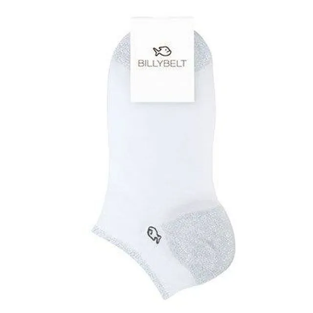 Silver White Ankle Socks for Women