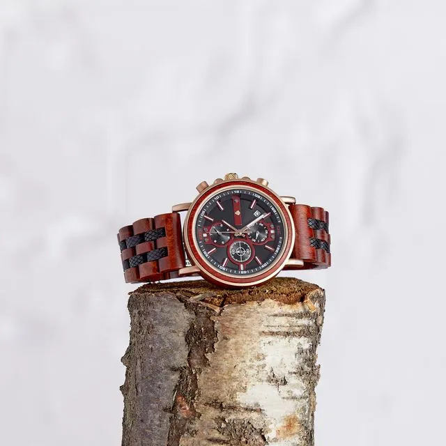 The Redwood - Handmade Vegan Chronograph Wood Watch