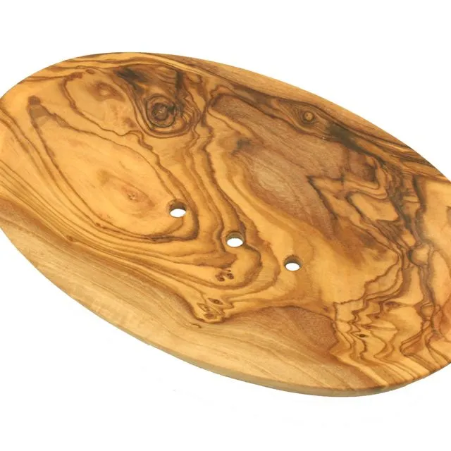 Soap dish oval olive wood 12 cm resistent against moisture