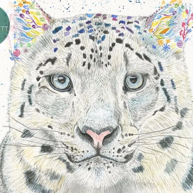 SAPPHIRE THE SNOW LEOPARD SIGNED PRINT
