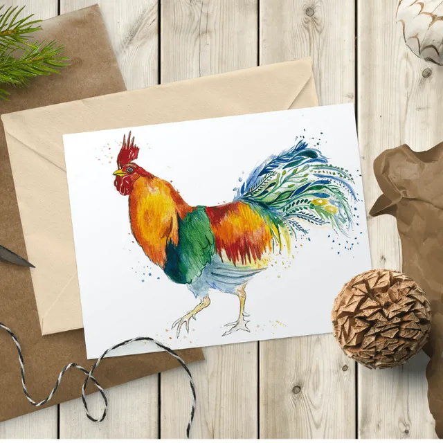 REGGIE THE ROOSTER ECO-CARD NAKED