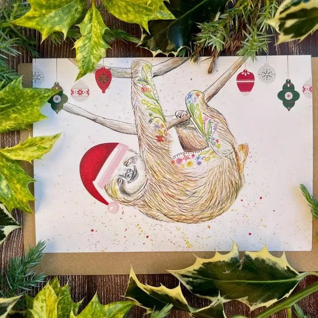 CHRISTMAS GREETINGS FROM SOPHIE THE SLOTH ECO-CARD