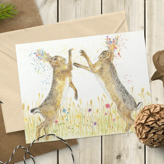 BOXING HARES ECO CARD