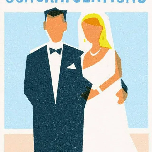 Congratulations Bride and Groom Greetings Card
