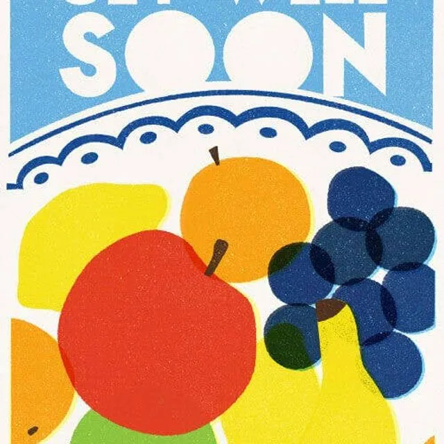 Get Well Soon Fruit Bowl Greeting Card