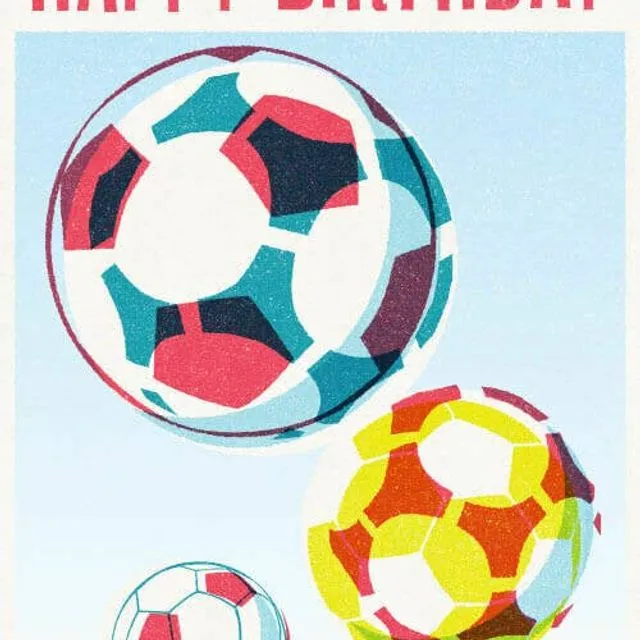 Happy Birthday Footballs Greeting Card