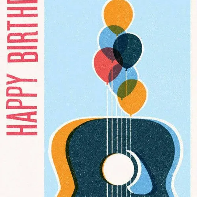Happy Birthday Guitar Greeting Card