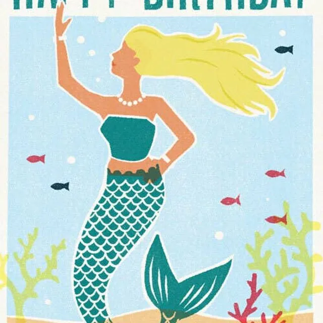 Happy Birthday Mermaid Greeting Card