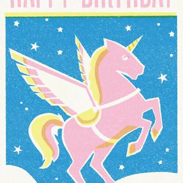 Happy Birthday Unicorn Greeting Card