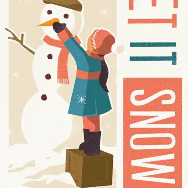 Let it Snow, Snowman Christmas Card
