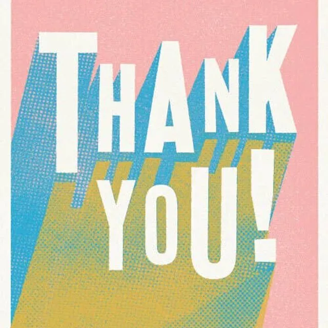 Thank You Rollerprint Greeting Card