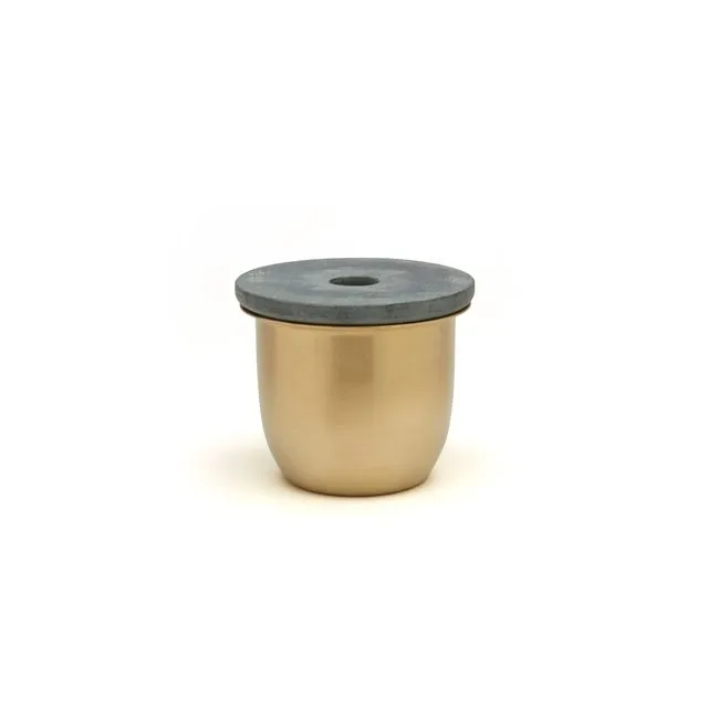 C3 | Small Container Brass with Soapstone Lid