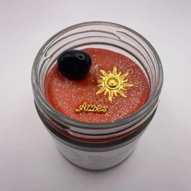 Aries Healing Crystal Candle 8oz