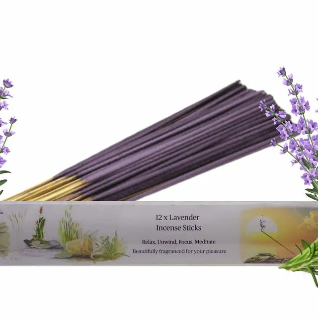 Lavender Incense Sticks (Pack of 12 Sticks)