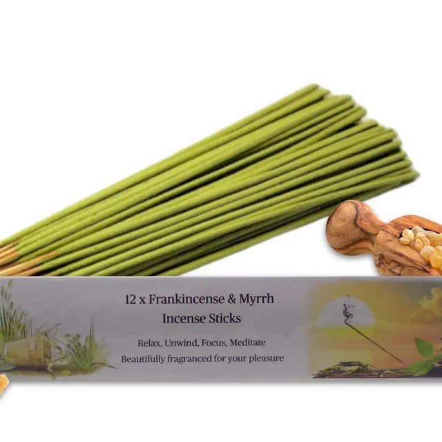 Frankincense and Myrrh Incense Sticks (Pack of 12 Sticks)