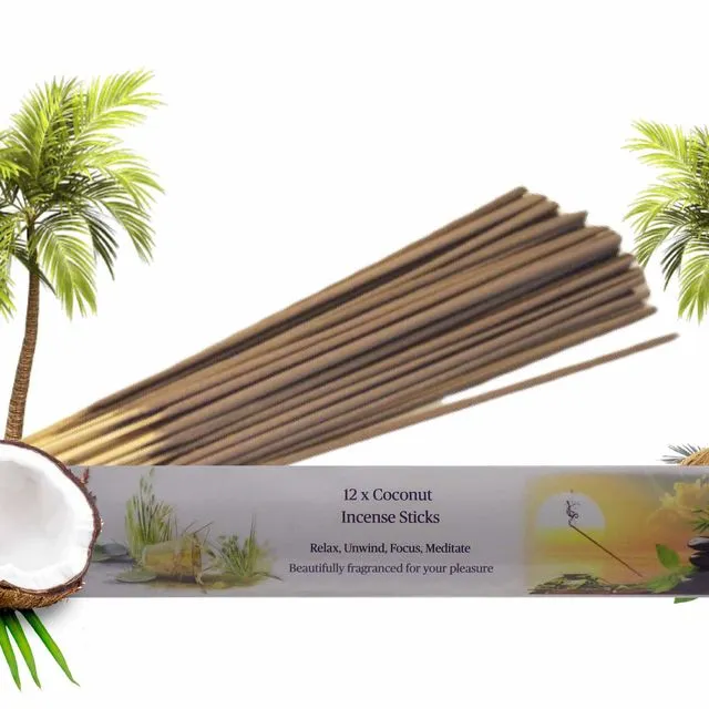 Coconut Incense Sticks (Pack of 12 Sticks)