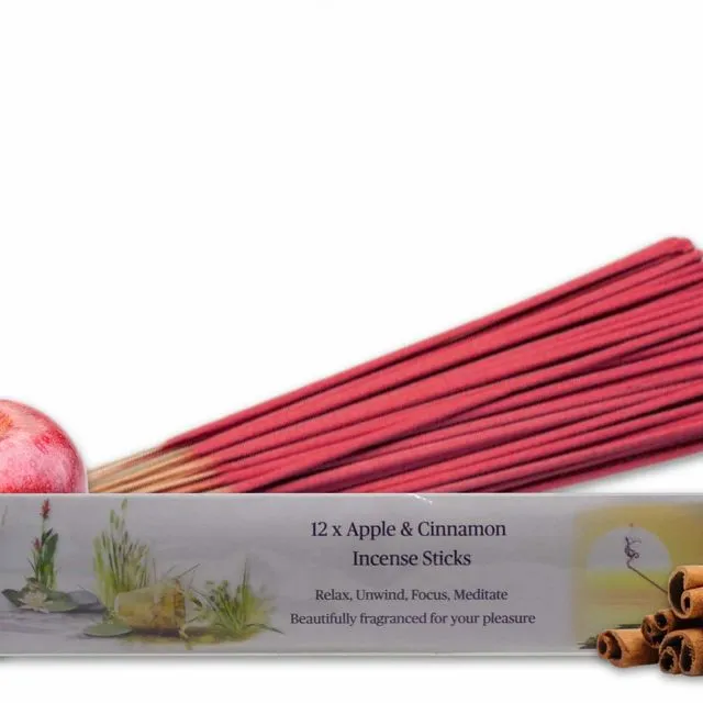 Apple and Cinnamon Incense Sticks (Pack of 12 Sticks)