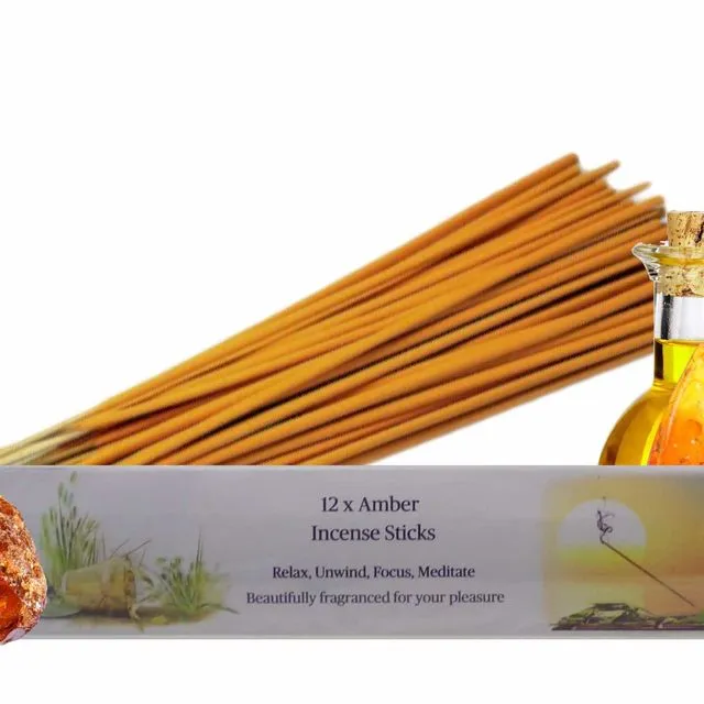 Amber Incense Sticks (Pack of 12 Sticks)