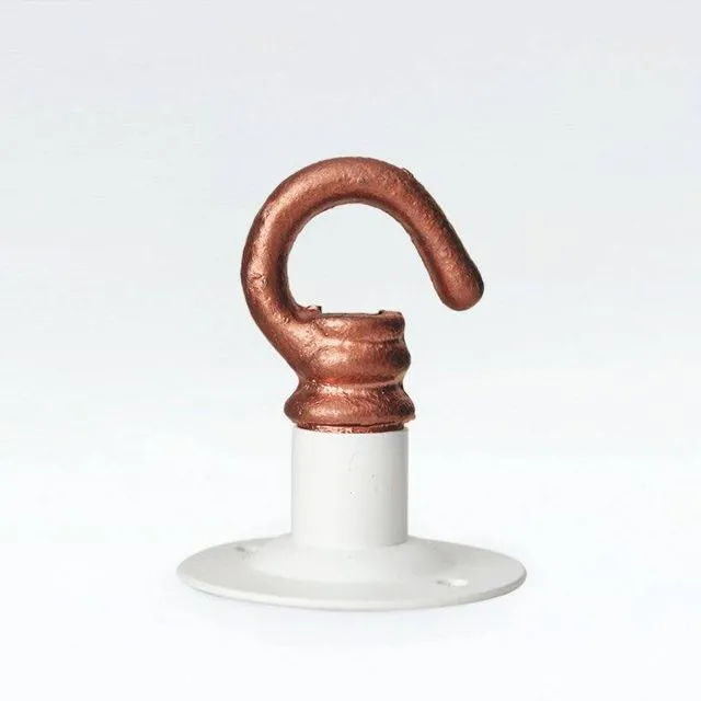 Industrial Ceiling Hook White with Copper