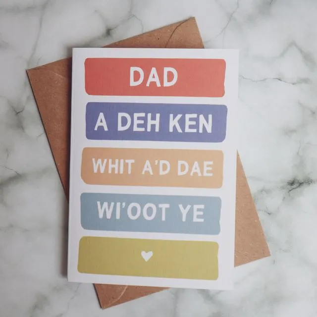 Dad - A deh ken whit a'd dae wi'oot ye