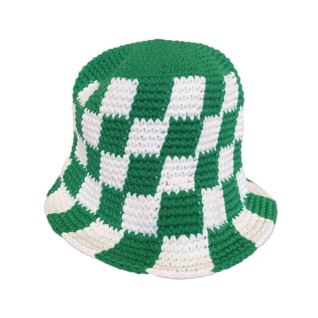 Mila Checkered Bucket Hat - Green