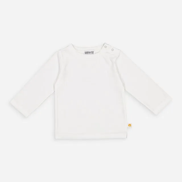 Organic White Cotton T-Shirt - Long Sleeves