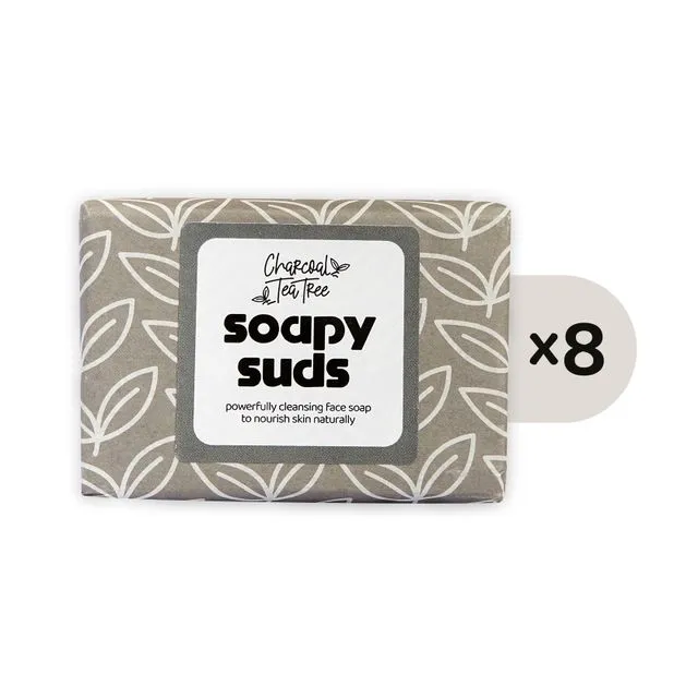 Charcoal TeaTree Soapy Suds Face Bar (8 x 100g)