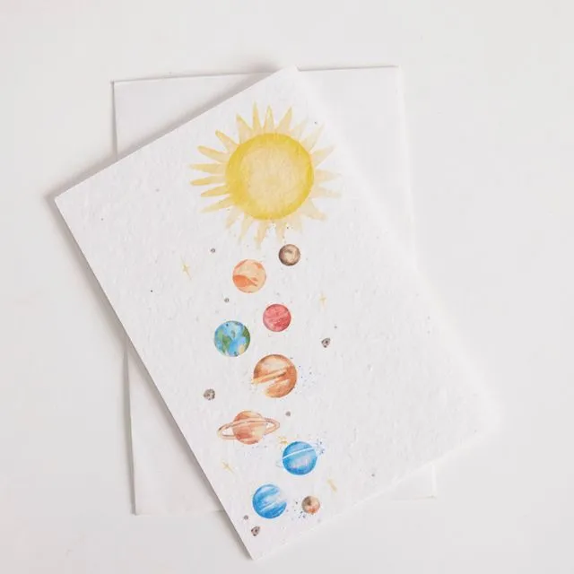 Plantable Seed Paper Greeting Cards - Solar System Pack of 6