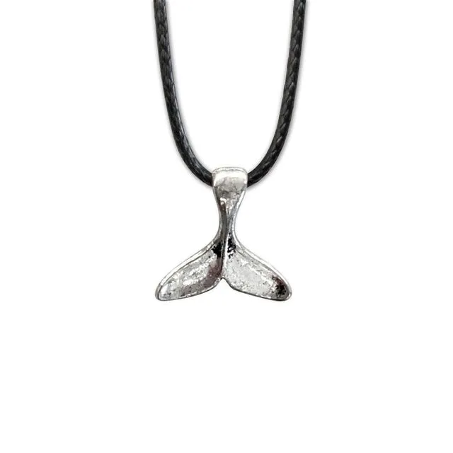 Whale Tail Charm Necklace, Silver Whale Tail Mermaid Necklace, Ocean Pendant