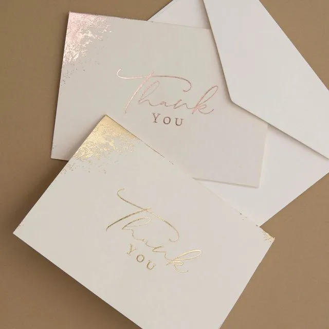Splattered Thank You Cards - Gold (Pack of 10)