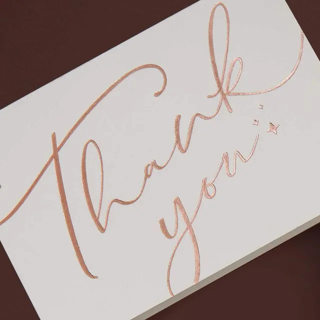 Starry Thank You Cards - Rose Gold (Pack of 10)