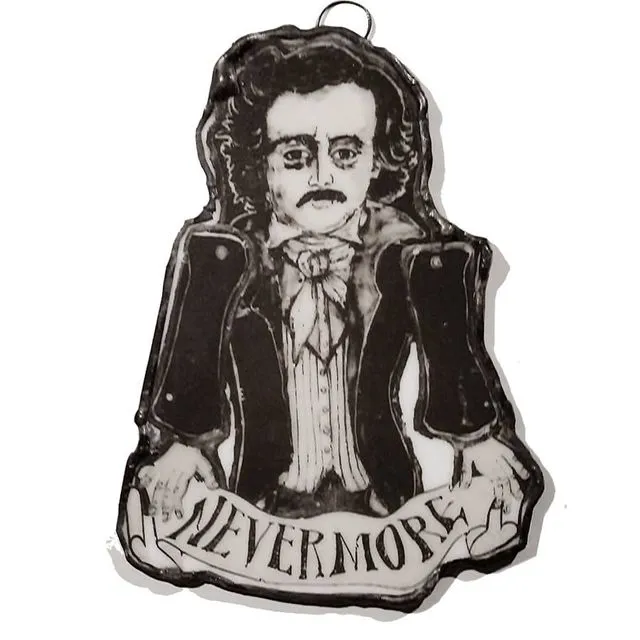 Poe Nevermore Petite Art Glass Ornament
